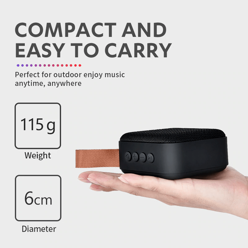 HANXI T5 Wireless Bluetooth Mini Speaker Stereo Portable Speakers Subwoofer Bluetooth 4.2 with SD FM Outdoor Column Loudspeaker